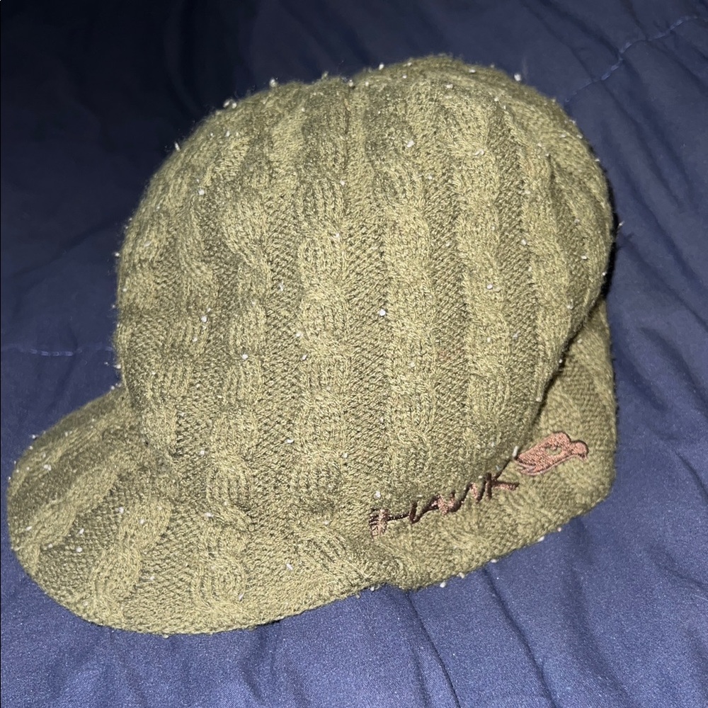 Tony Hawk Olive Cable Knit Kids Hat